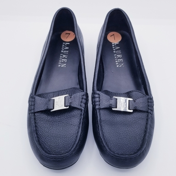 Ralph Lauren Careigh Black Leather Loafers, size 7 - Picture 4 of 13